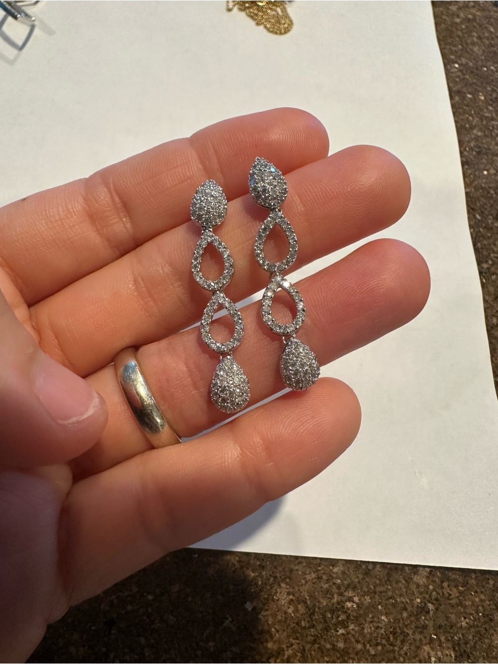 14k Diamonds Dangle Earrings